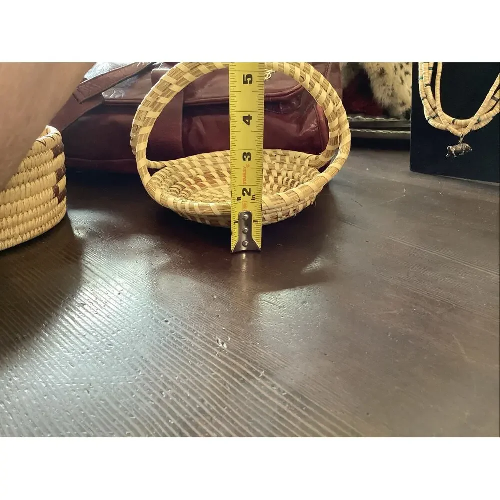 Gullah South Carolina Charleston Sweetgrass Basket Double Handle